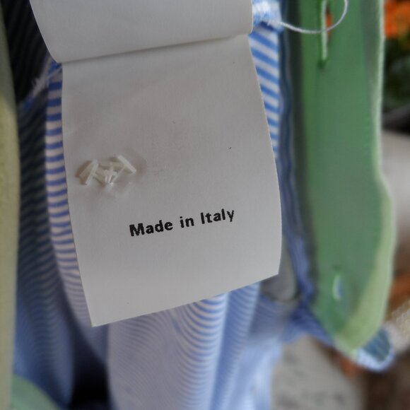 Moschino CheapandChic Blue Multi Cotton/Silk Pleated Dress Size US 4 - Picture 16 of 16